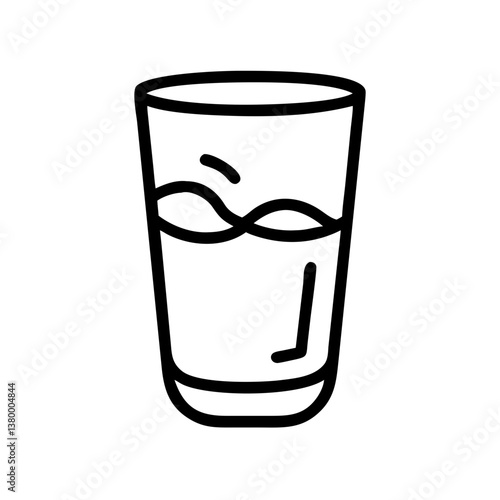 Water Glass Icon with Liquid  