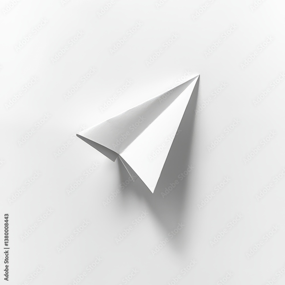 Fototapeta premium clean shot of a paper plane on white background