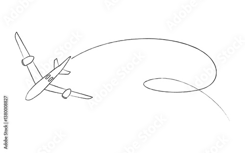 Artistic Hand Drawn Air Route