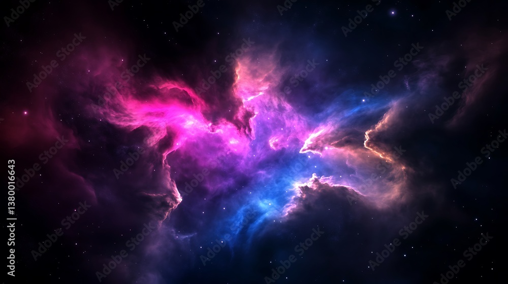 Cosmic Nebula Pink Blue Celestial Dance. Cosmic Nebula Pink Blue Celestial Dance.