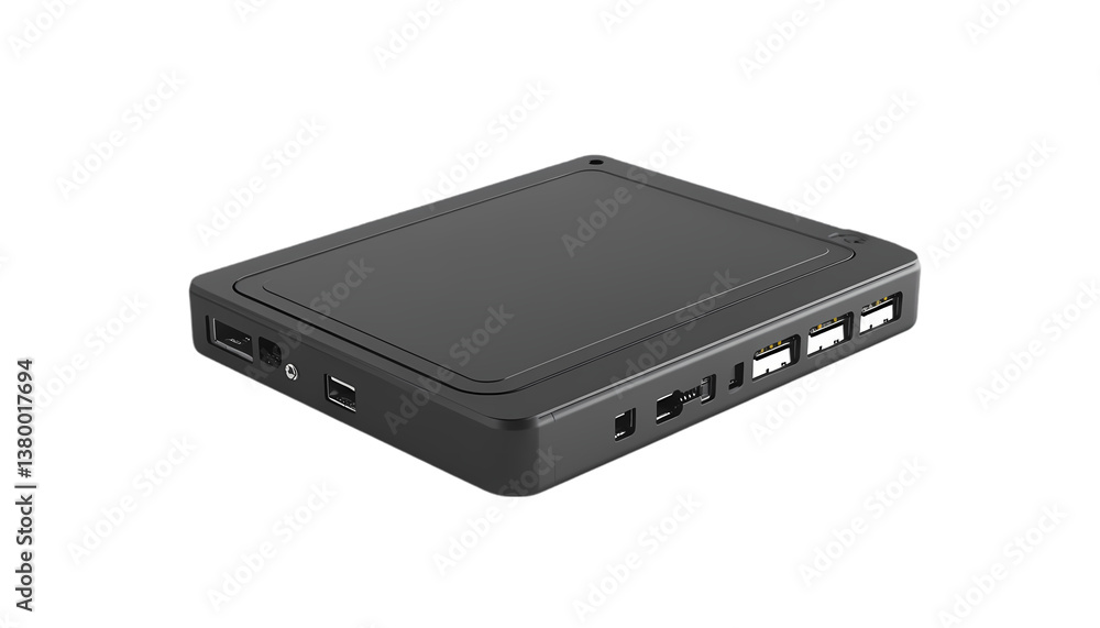 Black Network Media Streaming Device isolated on transparent background Black Network Media Streaming Device isolated on transparent background