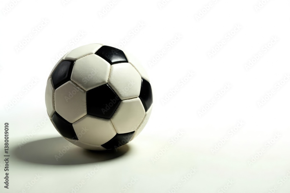 Naklejka premium Single white background football, laces visible , isolated object, background, closeup shot