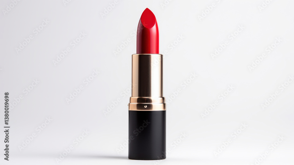 A striking red lipstick is prominently displayed, capturing attention with its glossy finish and elegant packaging. Ideal for beauty enthusiasts and makeup artists, it emphasizes boldness and style A striking red lipstick is prominently displayed, capturing attention with its glossy finish and elegant packaging. Ideal for beauty enthusiasts and makeup artists, it emphasizes boldness and style