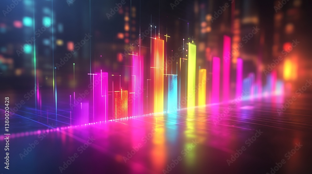Animated-style bar chart with glowing vibrant colors, bold typography labeling growth stats, arrows rising behind the chart, energetic gradient background, Created Using: motion infographic style, Animated-style bar chart with glowing vibrant colors, bold typography labeling growth stats, arrows rising behind the chart, energetic gradient background, Created Using: motion infographic style,