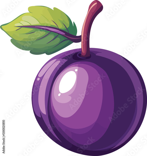 vector illustration of ripe plums