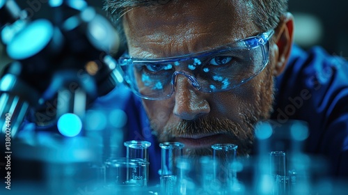 Wallpaper Mural Focused scientist observing lab equipment Torontodigital.ca