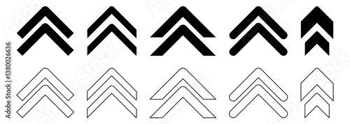 Swipe Up Arrow Vector Illustration in Fill and Strokes