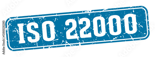 iso 22000 rectangular sign. iso 22000 stamp
