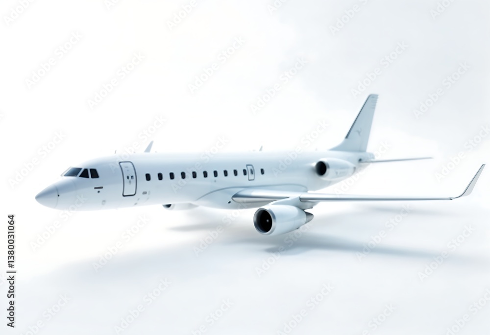 Generative AI Commercial Airplane on White Background aviation design Generative AI Commercial Airplane on White Background aviation design