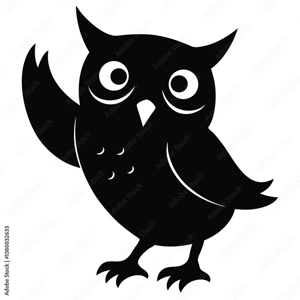 Fototapeta premium Owl bird silhouette vector art illustration