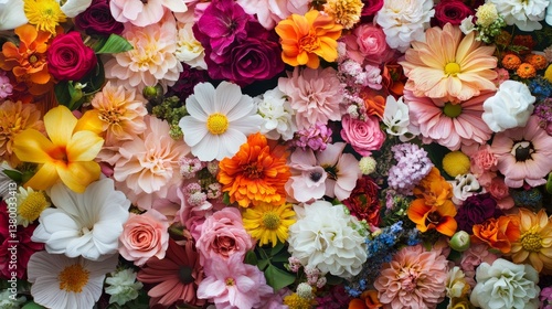 Colorful Flowers in Blooming Nature with Vibrant Petals and Shades