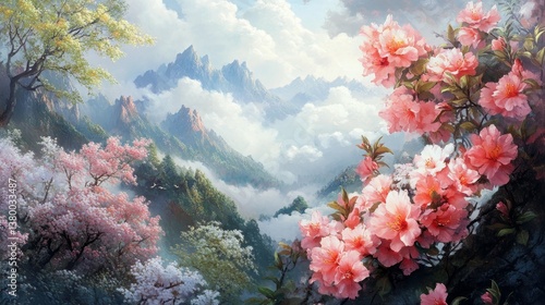 Vibrant Flowers Blooming in Spring's Beautiful Landscape