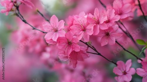 Beautiful Blossoming Flowers in Spring with Vibrant Pink Petals