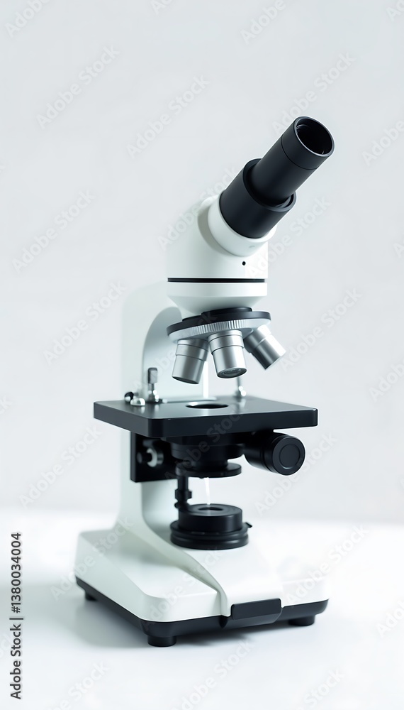Generative AI image showing a professional laboratory microscope Generative AI image showing a professional laboratory microscope
