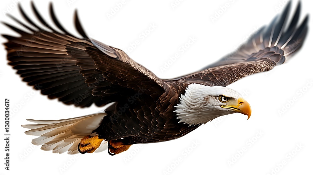 Obraz premium Majestic Bald Eagle in Flight with Soaring High.