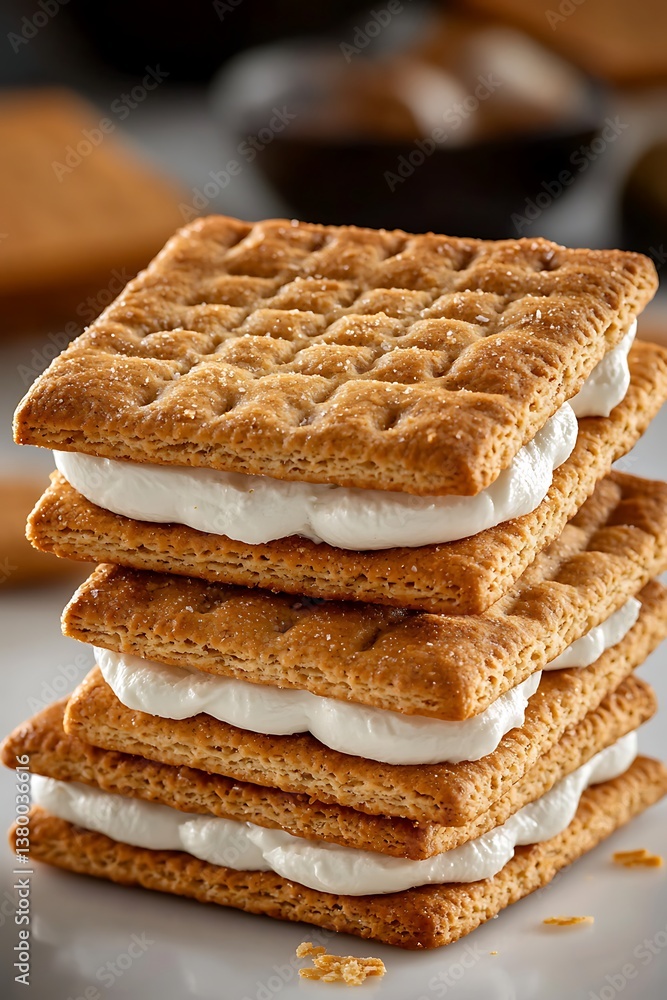 Creamy Sandwich Biscuits Stack. Creamy Sandwich Biscuits Stack.