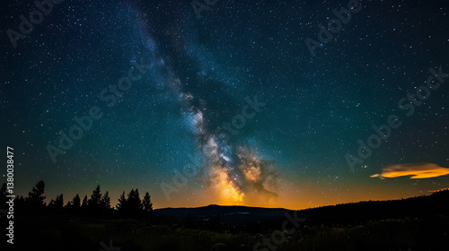 Wallpaper Mural sunset, sky, mountain, sun, landscape, clouds, nature, night, sunrise, mountains, cloud, evening, light, blue, star, red, beautiful, dusk, orange, stars, dark, morning, abstract, space, horizon Torontodigital.ca