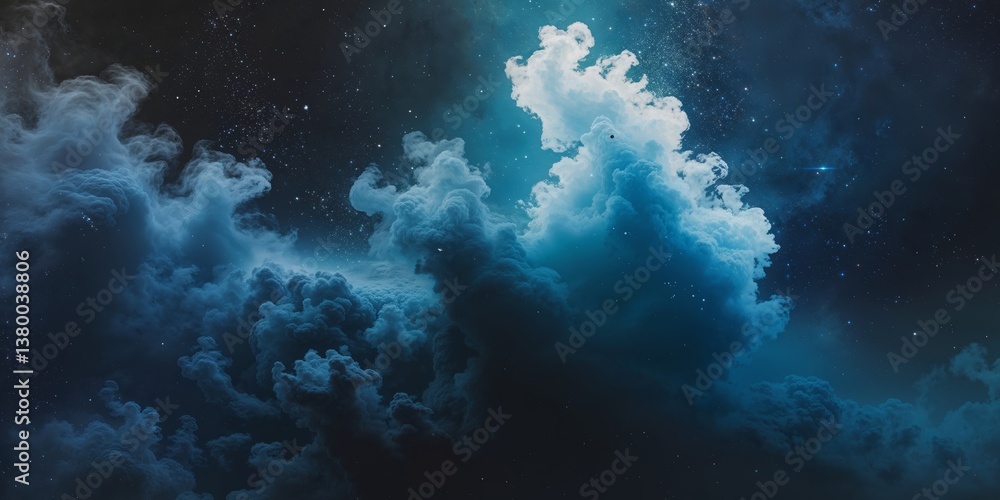 Fototapeta premium Abstract cosmic backdrop featuring a gradient from black to deep navy blue hues