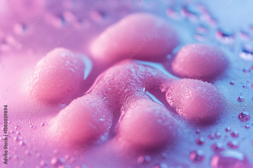 Fototapeta premium Close-up of a cute soap paw print on a glossy surface showcasing vibrant lighting and a clean modern aesthetic