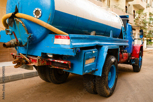 Old water tank truck