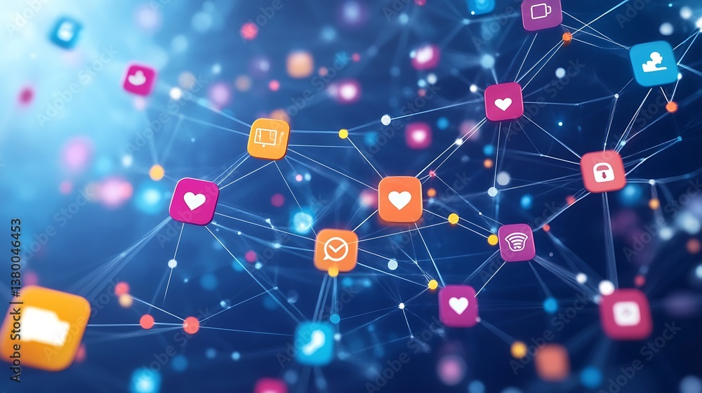 Visual flow showing a single branded post multiplying into many, each with likes, shares, and comment icons increasing, bright background with network grid, Visual flow showing a single branded post multiplying into many, each with likes, shares, and comment icons increasing, bright background with network grid,