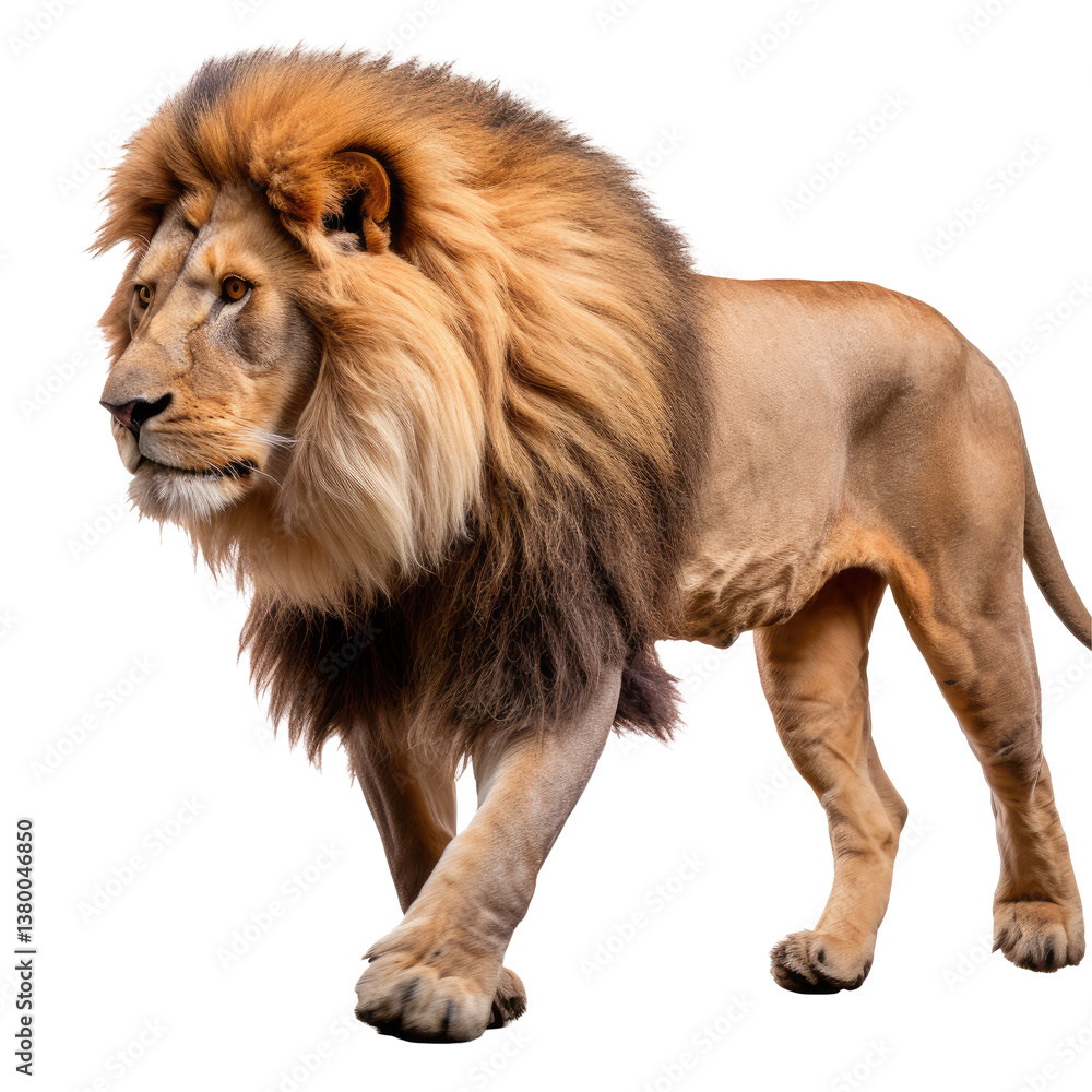 Fototapeta premium Mature Lion PNG on transparent background