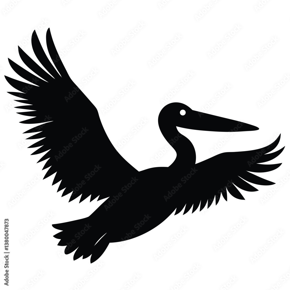 Obraz premium pelican bird silhouette vector art illustration 