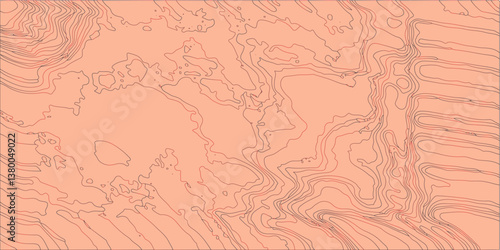 Abstract Black and yellow Line Contour Topography Pattern. Topography line circle creative map circle and wave lineGeographic mountain relief diagram line wave carve