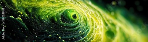 Swirling Green Abstract Pattern with Dynamic Energy and Texture