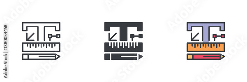 Font creation tool graphic different style icon set