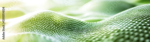 Abstract Green Waves with Digital Texture and Soft Lighting Effects