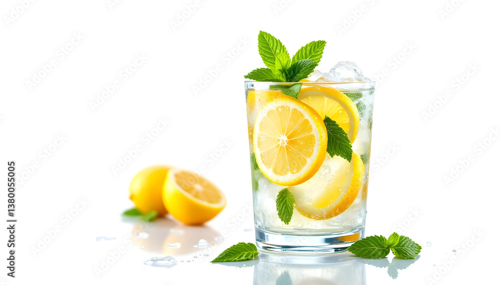 Fototapeta premium cocktail with lime and mint
