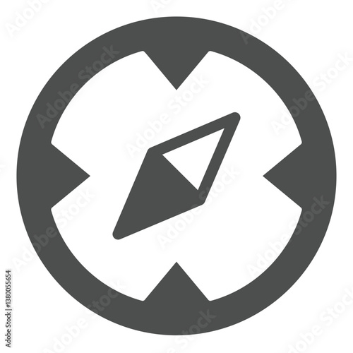 Nautical compass solid icon, marine navigation concept. Vector graphics. Compass tool, wayfinding sign on white background, glyph style icon for mobile or web design.