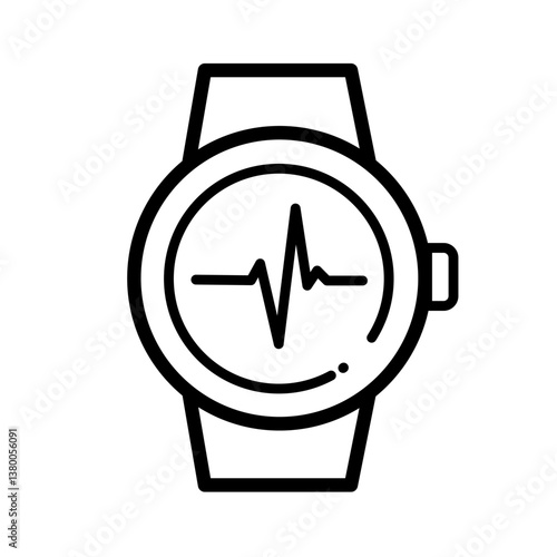 Smartwatch for tracking physical fitness and telemedicine - vector icon	