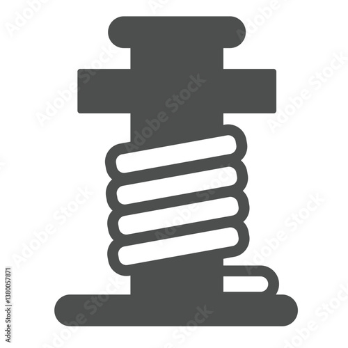 Ship mooring pillar solid icon, marine port concept. Vector graphics. Pipe pole with rope sign on white background, glyph style icon for mobile or web design.