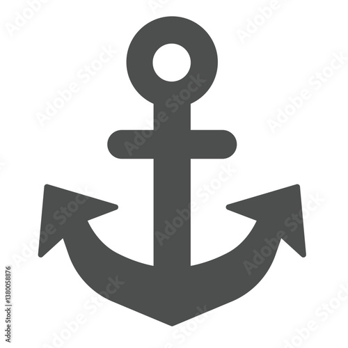Anchor for vessel solid icon, marine port concept. Vector graphics. Ship sea anchoring, heavy anchor sign on white background, glyph style icon for mobile or web design.