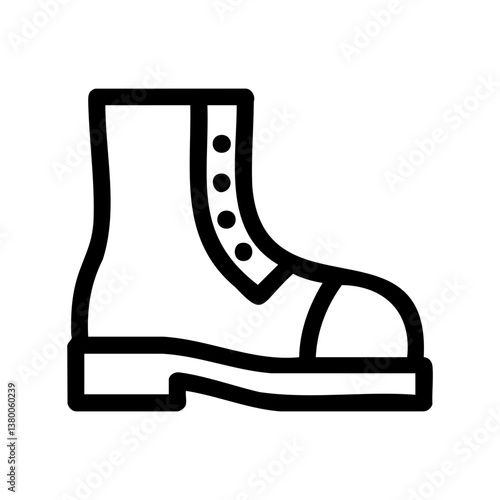 Steel Toe Work Boot Line Icon