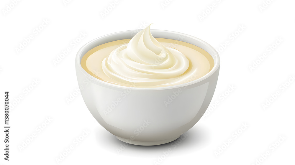 A bowl of creamy cauliflower soup with a swirl of cream A bowl of creamy cauliflower soup with a swirl of cream