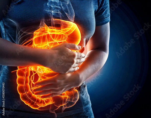 Irritable Bowel Syndrome (IBS)., x-ray concept.	