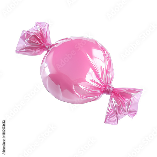 3d rendering icon pink candy illustration PNG. cartoon minimal style on transparent isolated background.