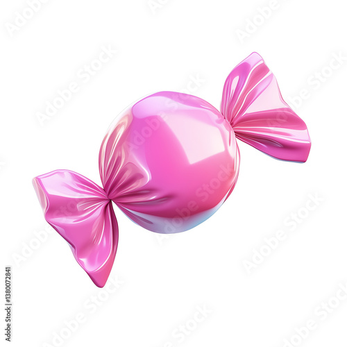 3d rendering icon pink candy illustration PNG. cartoon minimal style on transparent isolated background.