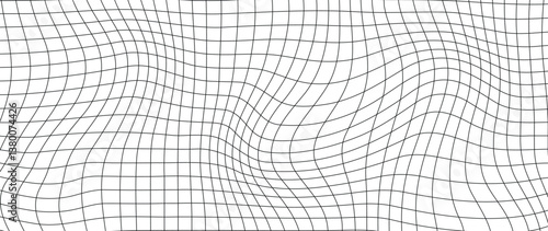 Abstract black and white blend line art background vector. Wallpaper design with wavy line in motion. Illustration for banner, packaging, social media, ads.