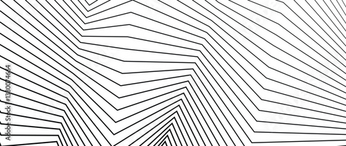 Abstract black and white blend line art background vector. Wallpaper design with wavy line in motion. Illustration for banner, packaging, social media, ads.