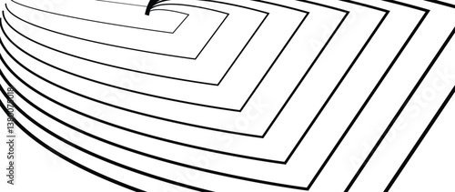 Abstract black and white blend line art background vector. Wallpaper design with wavy line in motion. Illustration for banner, packaging, social media, ads.