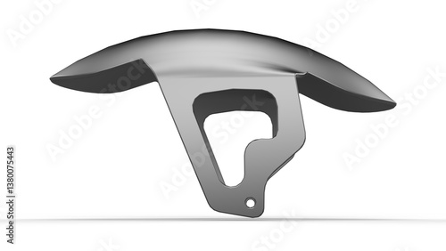 Foto Metallic Grey Bike Fender. Isolated. White background. 3d render