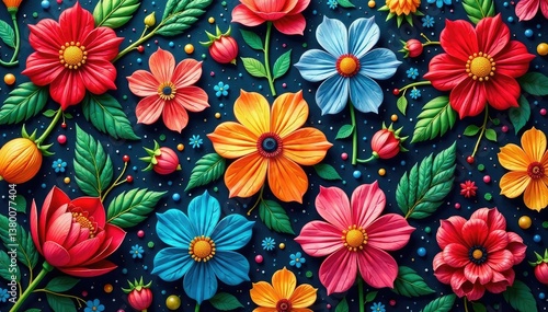 Intricate floral textile design, repeating motif, texture, light, floral