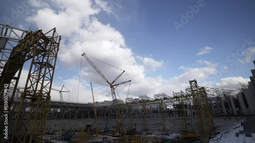 Current Construction Progress at a Modern Building Site Displayed