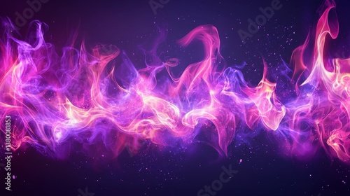 Pink and purple flame effects with smoke, particle sparks, and a dark background. Ideal for magical themes, futuristic concepts, and creative design projects.