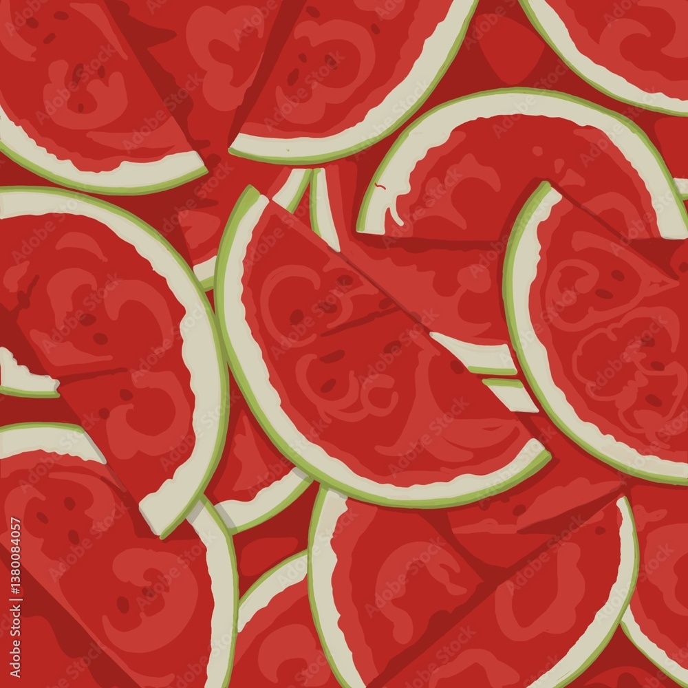 Naklejka premium fresh summer watermelon pattern