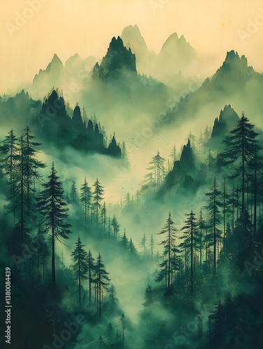 Misty Mountain Landscape